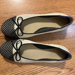 Rothy's Black and Cream Flats